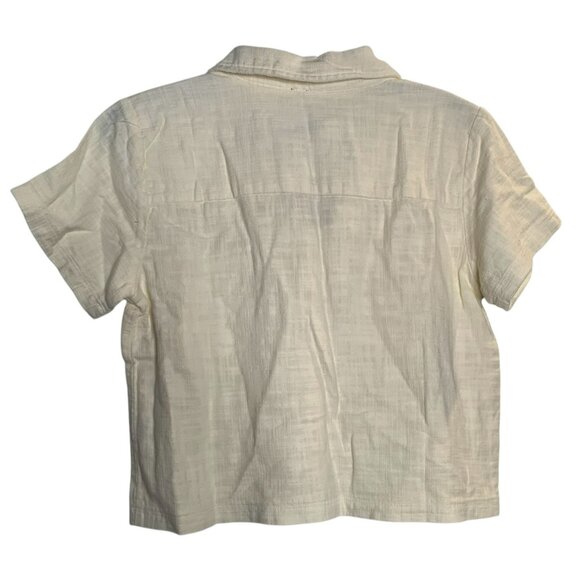 NWT Bobi Los Angeles Macadamia Boxy Short-Sleeve Button-Up Shirt Small - Picture 2 of 5